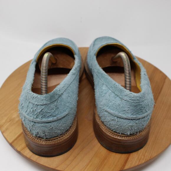 Blackstock & Weber Shoes Mens 11 Ellis Penny Loafers Blue Suede Goodyear Welted - Picture 4 of 11